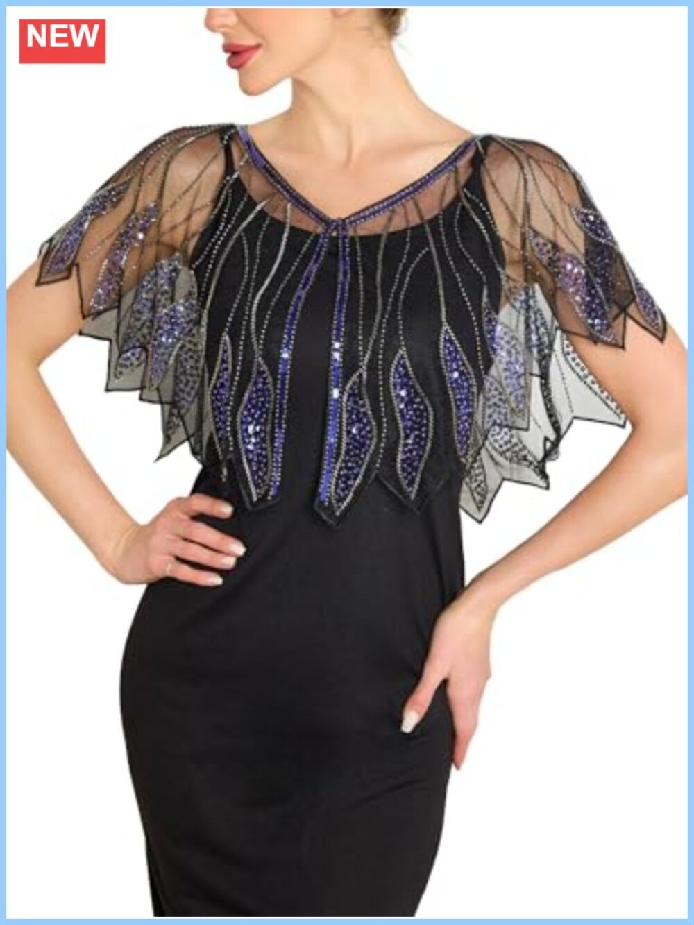 1920s Shawl Wraps Sequin Beaded Flapper Evening Shawls for Women Formal Party
